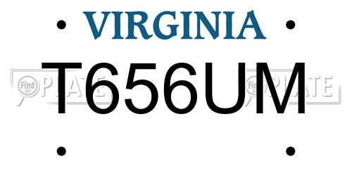 T656UM Virginia License Plate