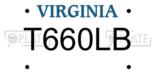T660LB Virginia License Plate