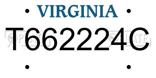 T662224C Virginia License Plate