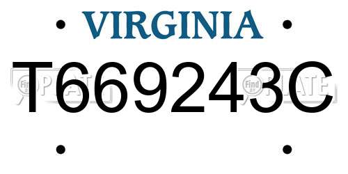 T669243C Virginia License Plate
