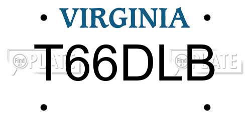 T66DLB Virginia License Plate