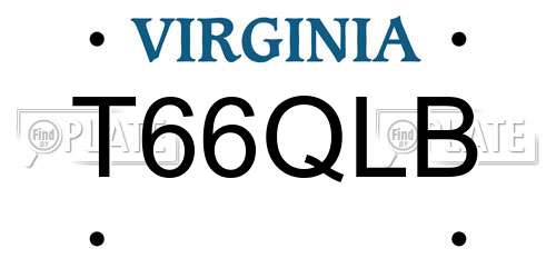 T66QLB Virginia License Plate