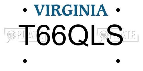 T66QLS Virginia License Plate