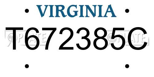 T672385C Virginia License Plate