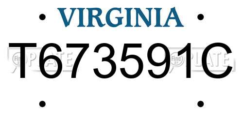T673591C Virginia License Plate