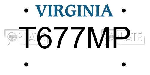 T677MP Virginia License Plate
