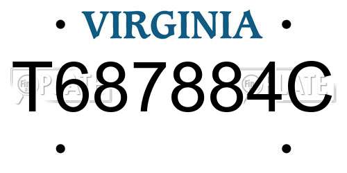 T687884C Virginia License Plate