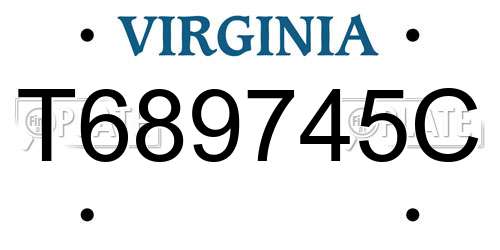 T689745C Virginia License Plate
