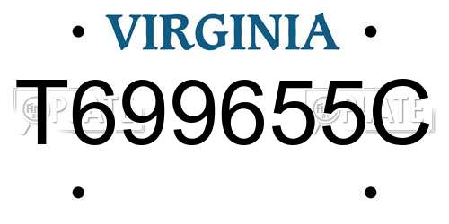 T699655C Virginia License Plate