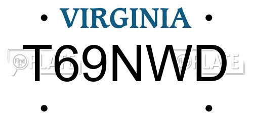 T69NWD Virginia License Plate