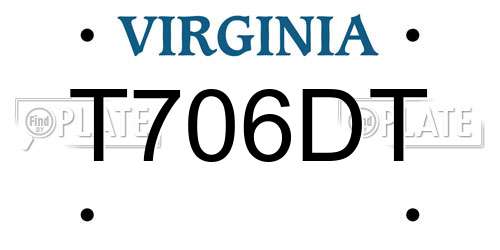T706DT Virginia License Plate