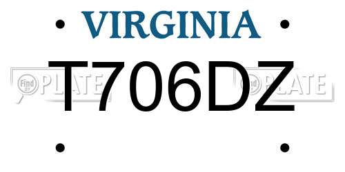 T706DZ Virginia License Plate