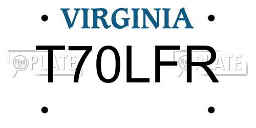 T70LFR Virginia License Plate