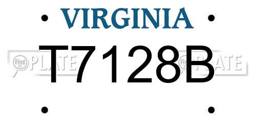 T7128B Virginia License Plate