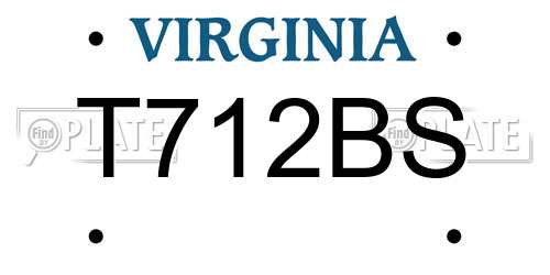 T712BS Virginia License Plate