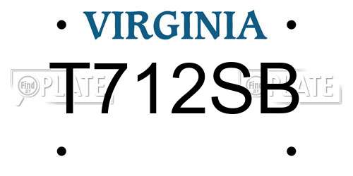 T712SB Virginia License Plate