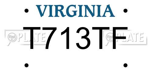 T713TF Virginia License Plate