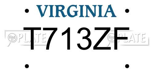 T713ZF Virginia License Plate
