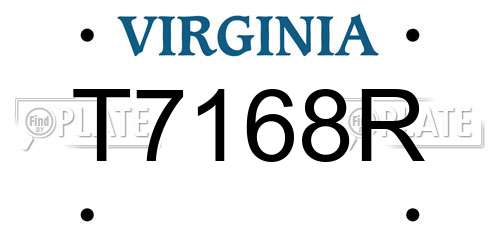 T7168R Virginia License Plate