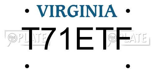 T71ETF Virginia License Plate