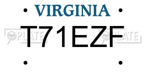 T71EZF Virginia License Plate