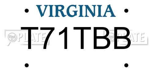 T71TBB Virginia License Plate