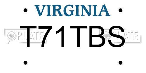 T71TBS Virginia License Plate