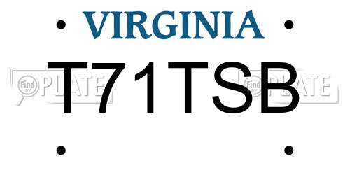 T71TSB Virginia License Plate