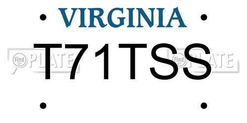 T71TSS Virginia License Plate