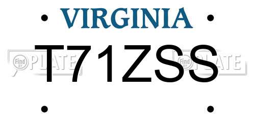 T71ZSS Virginia License Plate