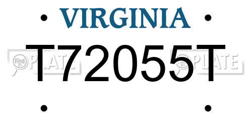 T72055T Virginia License Plate
