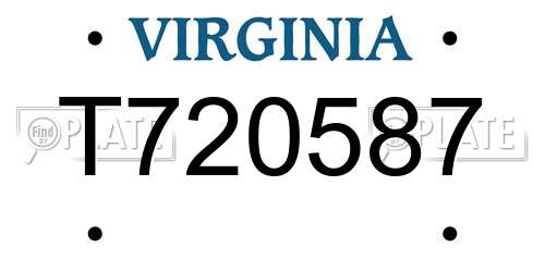 T720587 Virginia License Plate