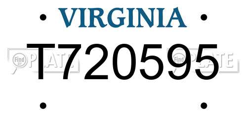T720595 Virginia License Plate