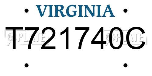 T721740C Virginia License Plate