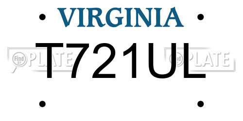 T721UL Virginia License Plate