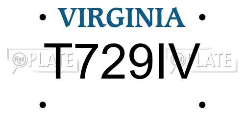 T729IV Virginia License Plate