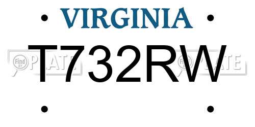 T732RW Virginia License Plate