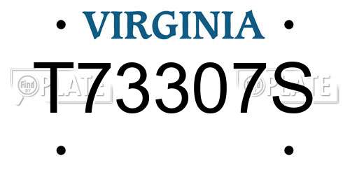 T73307S Virginia License Plate