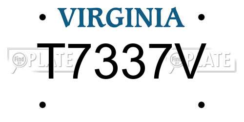 T7337V Virginia License Plate