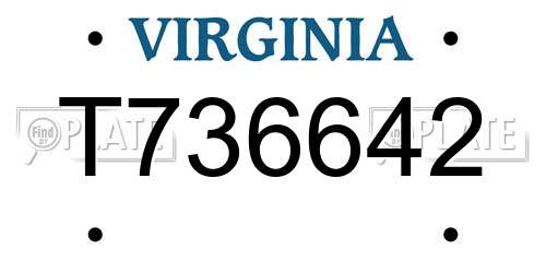 T736642 Virginia License Plate