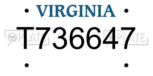 T736647 Virginia License Plate