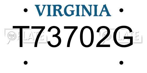 T73702G Virginia License Plate