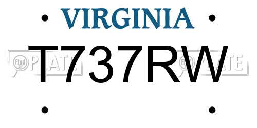 T737RW Virginia License Plate