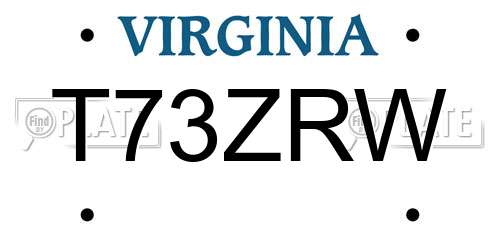 T73ZRW Virginia License Plate