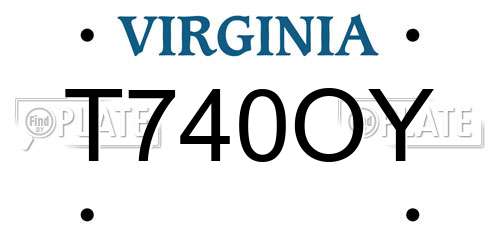 T740OY Virginia License Plate