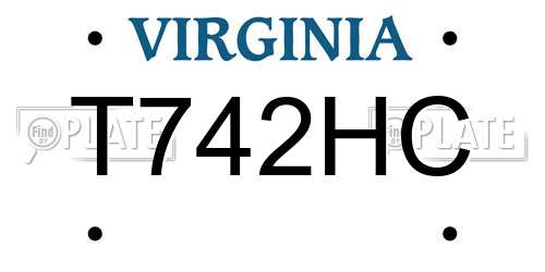 T742HC Virginia License Plate