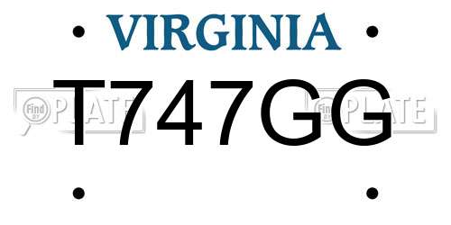 T747GG Virginia License Plate