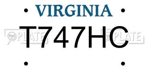 T747HC Virginia License Plate