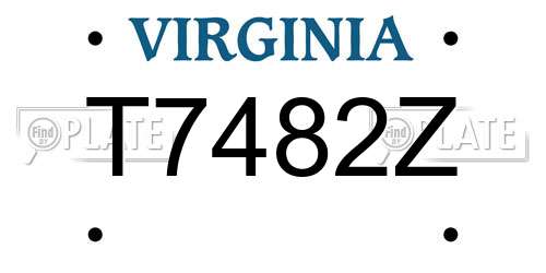 T7482Z Virginia License Plate