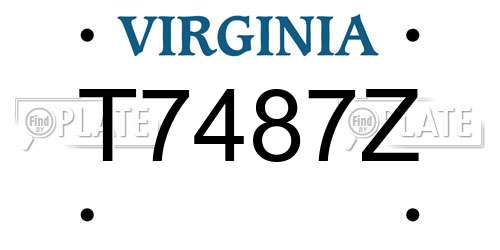 T7487Z Virginia License Plate
